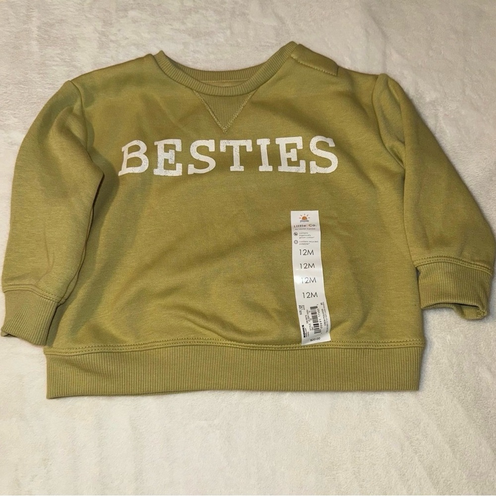 Little Co by Lauren Conrad Besties sweatshirt 12m nwt